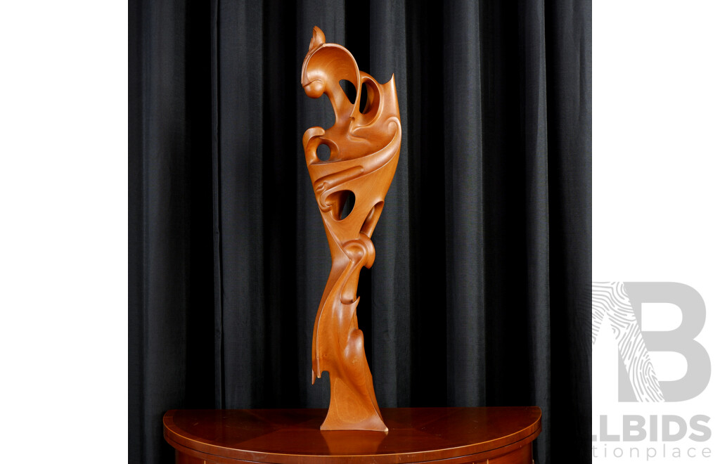 Post Modern Carved Teak Figure