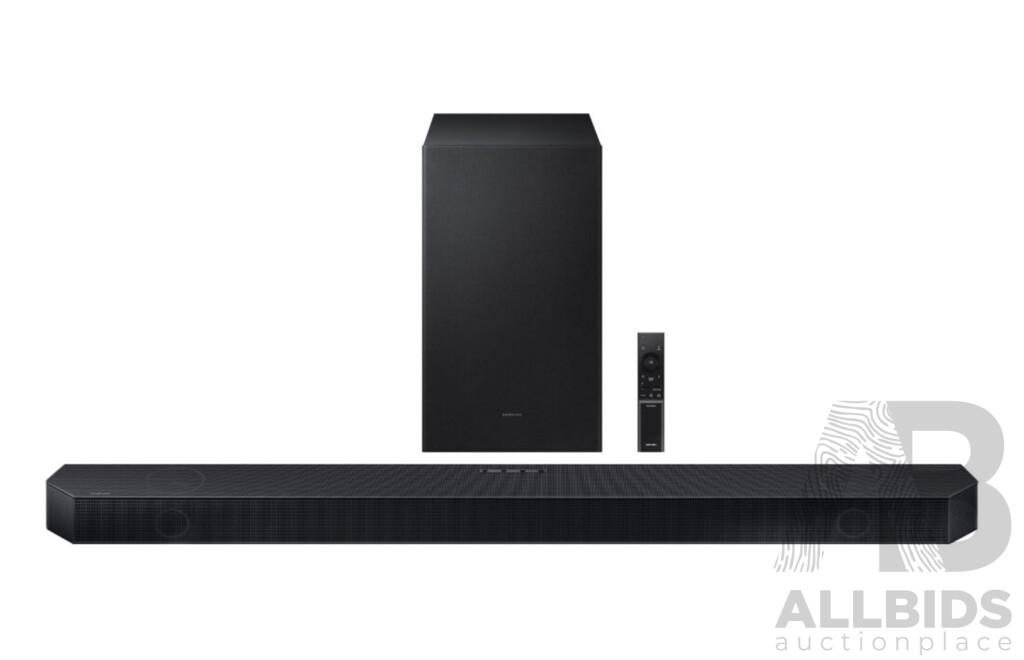 LIVE AUCTION 3 - 75-Inch the Frame Samsung TV Bundle. Samsung 75-Inch the Frame LS03D QLED 4K Smart TV  + Samsung Q700D Soundbar + Bracket Wall Mount +  Install TV and Soundbar - Valued at $5,099 - Donated by Harvey Norman