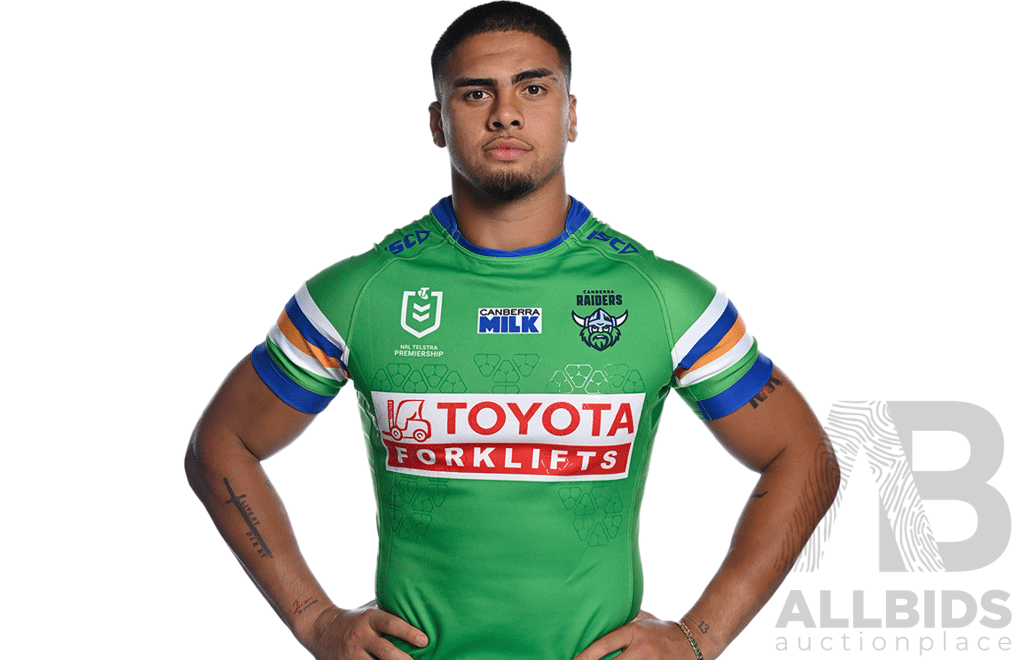 16. Trey Mooney - Player Cut and Signed Canberra Raiders 2024 ANZAC Jersey - Proceeds Towards Australian Kookaburra Kids Foundation