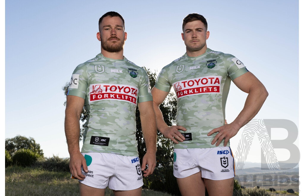 16. Trey Mooney - Player Cut and Signed Canberra Raiders 2024 ANZAC Jersey - Proceeds Towards Australian Kookaburra Kids Foundation