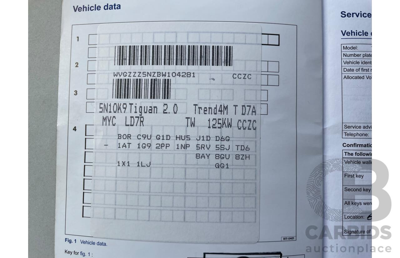 05/2011 Volkswagen Tiguan 125 TSI 4x4 5NC MY11 4D Wagon Grey 2.0L