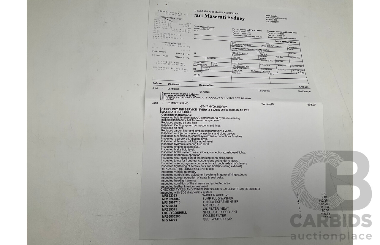 1/2008 Maserati Granturismo 2d Coupe Metallic Black V8 4.2L