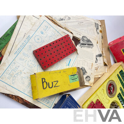 Vintage Buz Builder Set Number Five with Boxed Meccano Magic Clockwork Motor