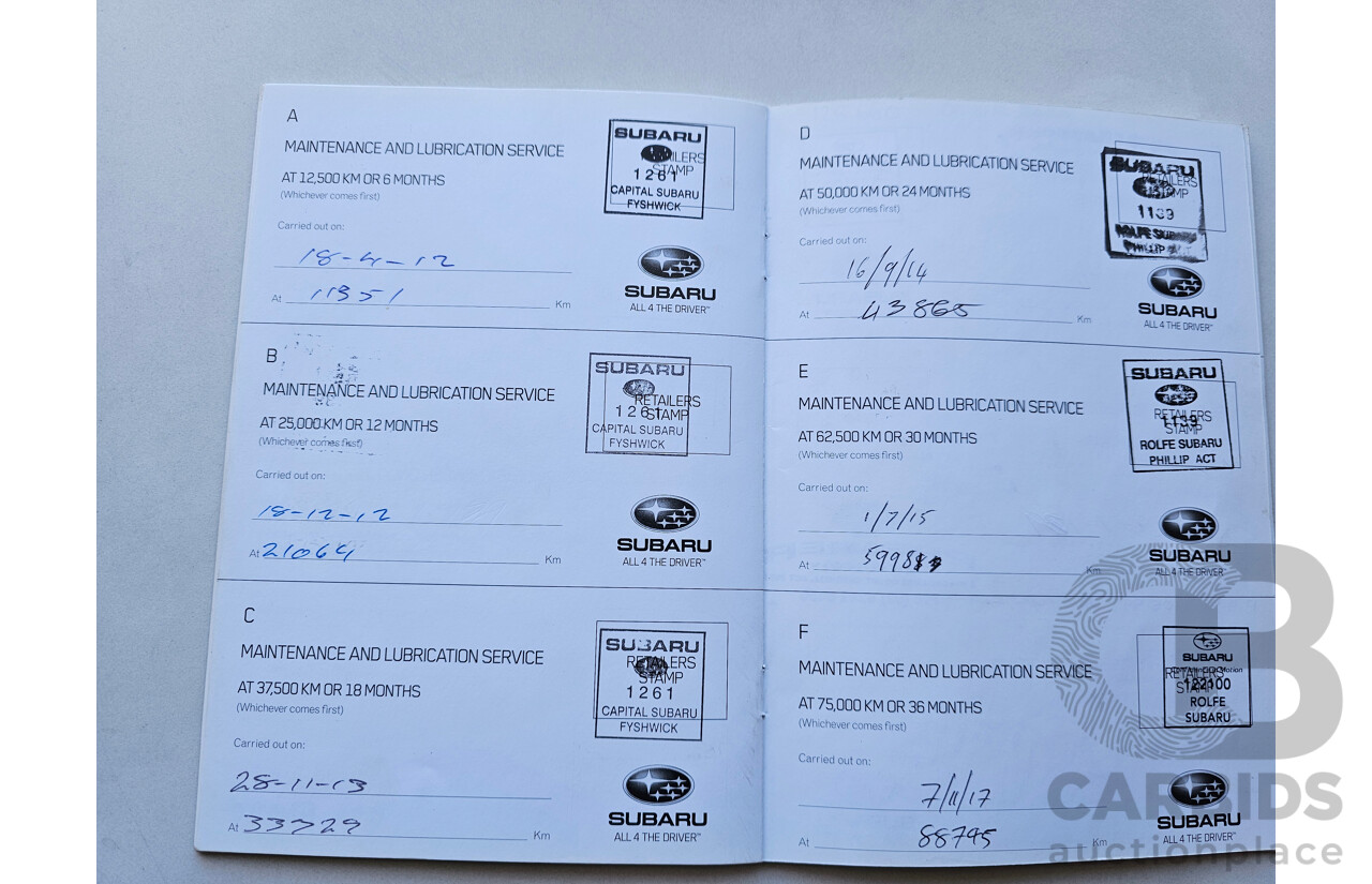 09/2011 Subaru Forester X 2.5L Pearl White