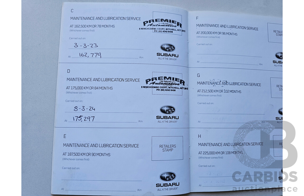 09/2011 Subaru Forester X 2.5L Pearl White