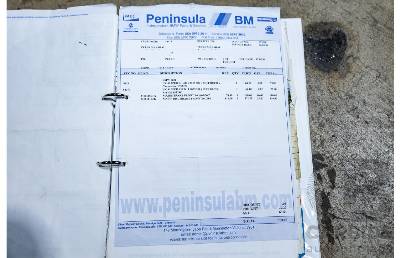 1/1971 BMW 1602 2d Coupe Inka Orange 1.6L