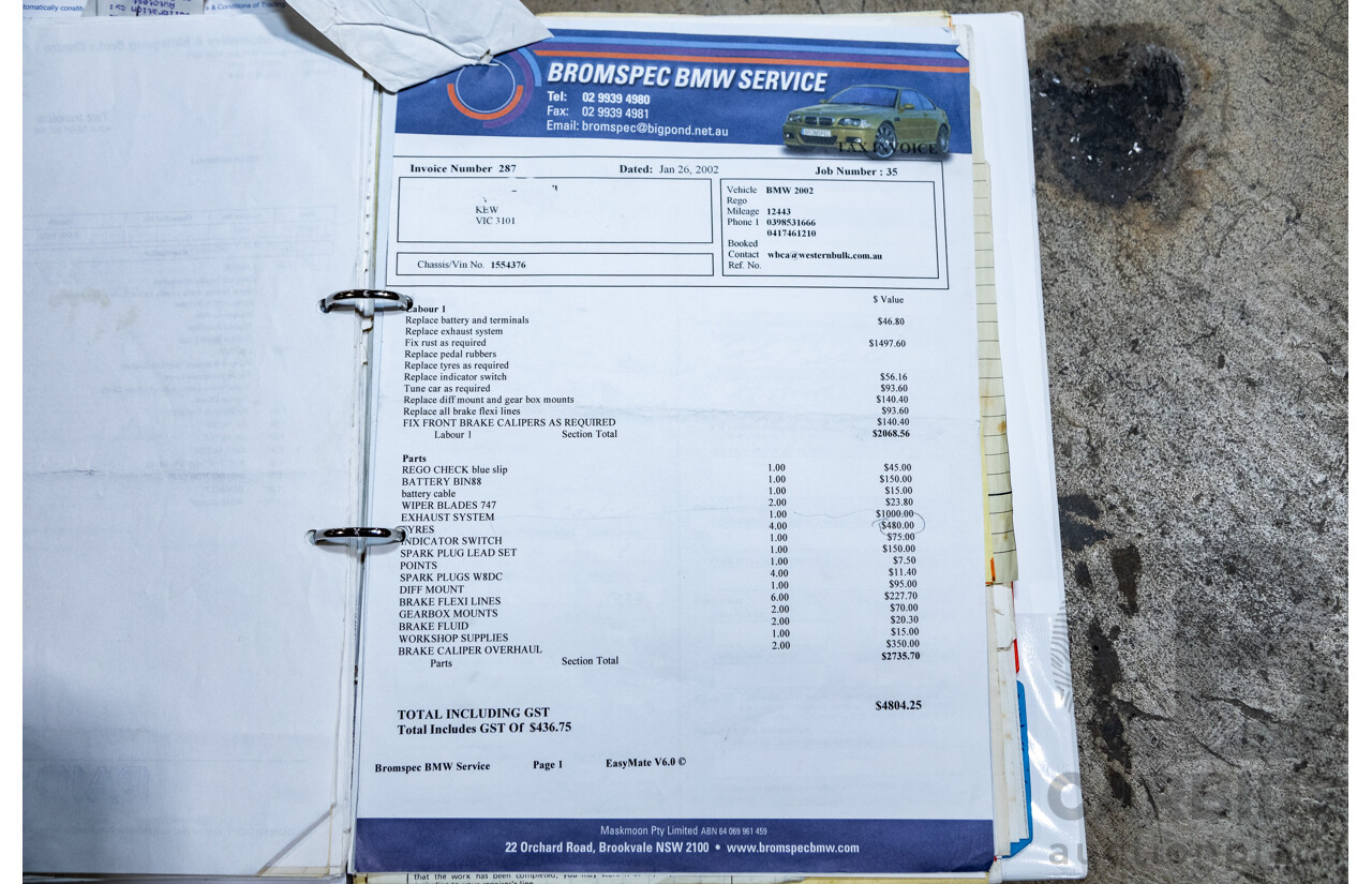 1/1971 BMW 1602 2d Coupe Inka Orange 1.6L