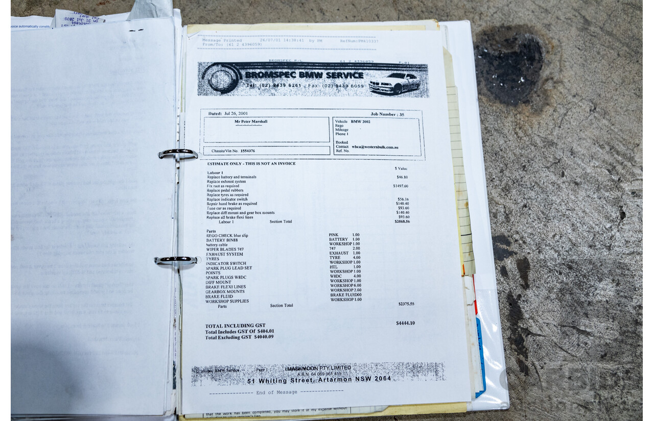 1/1971 BMW 1602 2d Coupe Inka Orange 1.6L