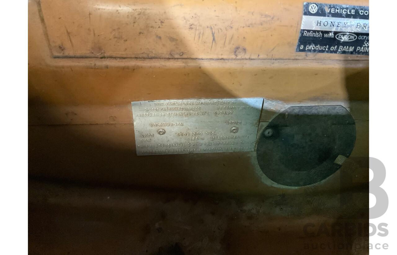 4/1970 Volkswagen 1500 Beetle 2d Sedan Brown 1.5L