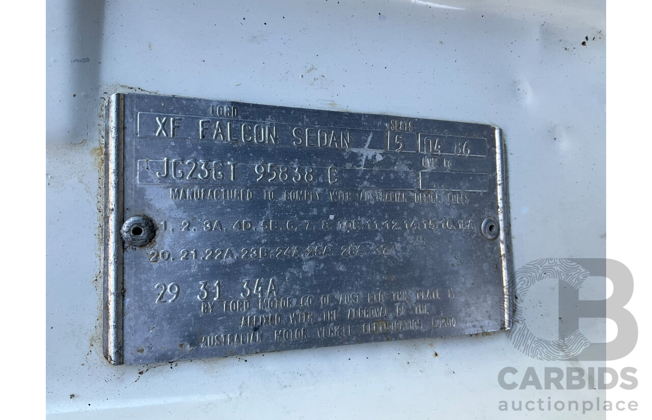 4/1986 Ford Falcon S-Pak XF 4d Sedan Sno White 4.1L