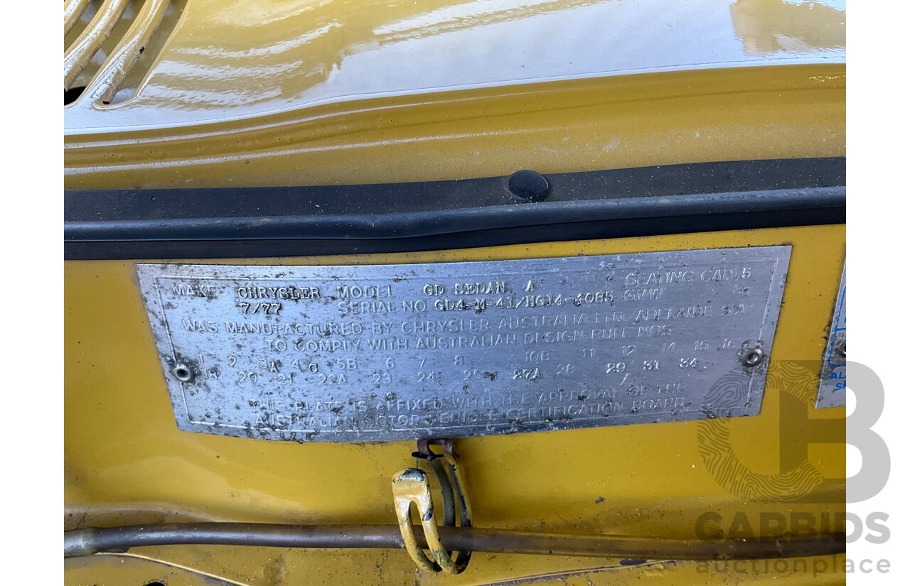 7/1977 Chrysler Galant XL GD 4d Sedan Gold 1.6L