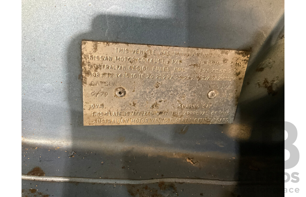 9/1979 Datsun Sunny B310 4d Wagon Blue 1.4L