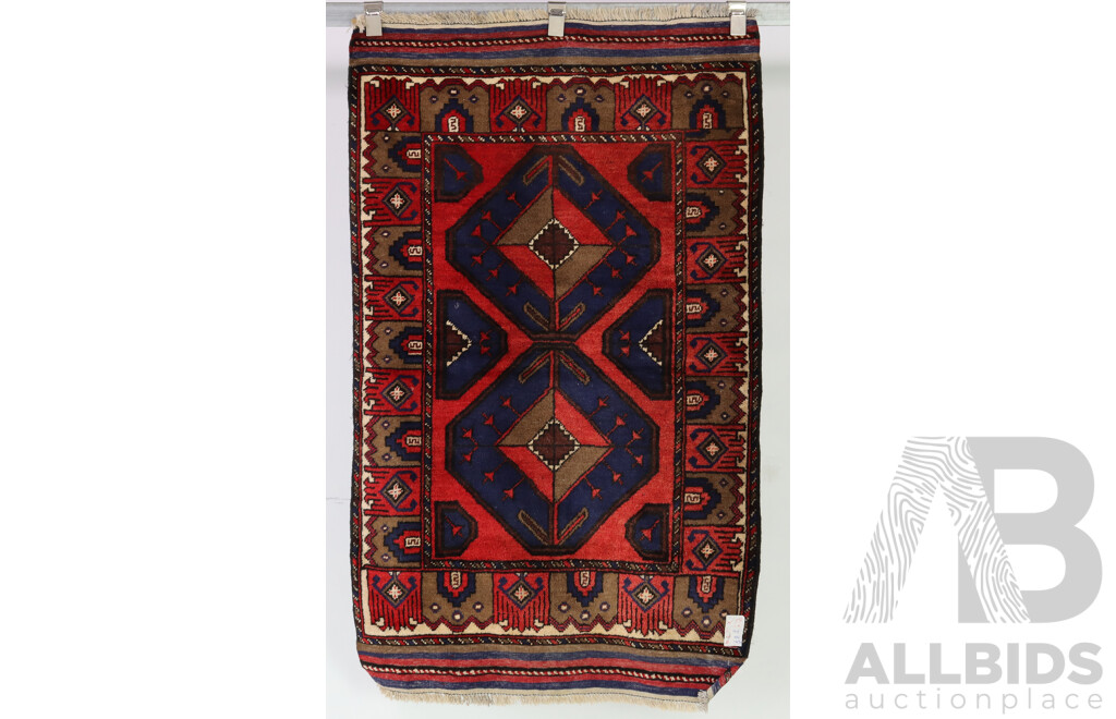 Hand Knotted Afghan Baluchi Wool Rug