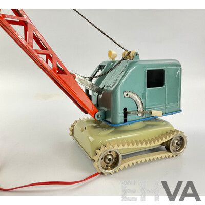 Vintage Pressed Steel Remote Controlled Toy Crane Bucket, Made in West Germany