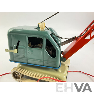 Vintage Pressed Steel Remote Controlled Toy Crane Bucket, Made in West Germany