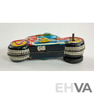 Vintage Pressed Steel Eagle Motorcycle with Friction Motor, Made in Japan