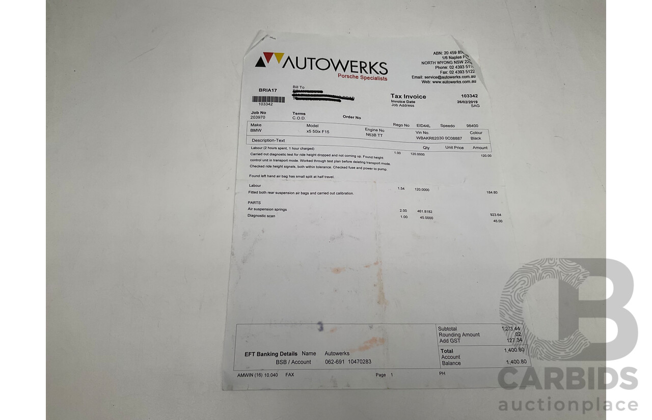 4/2014 BMW X5 Xdrive 50i F15 (AWD) MY14 M-Sport Pack 4d Wagon Sapphire Black Metallic Twin Turbo V8 4.4L