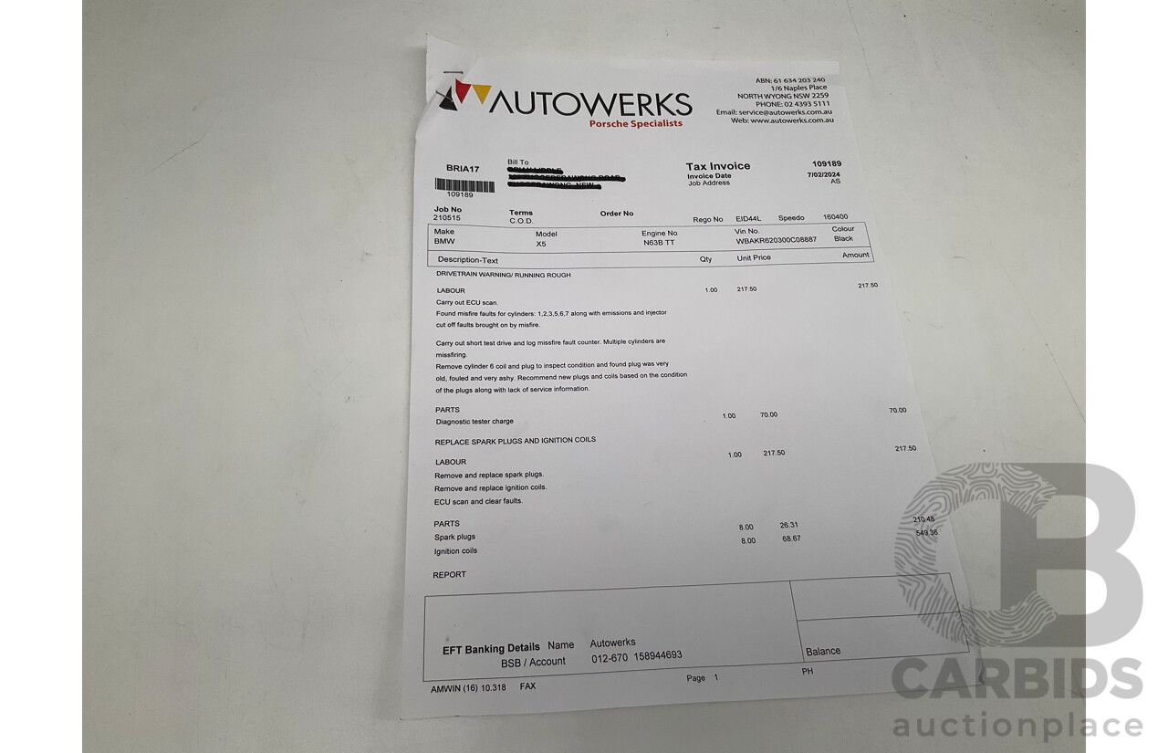 4/2014 BMW X5 Xdrive 50i F15 (AWD) MY14 M-Sport Pack 4d Wagon Sapphire Black Metallic Twin Turbo V8 4.4L