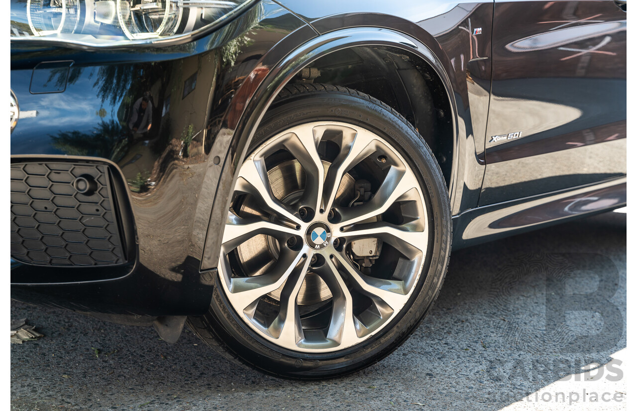 4/2014 BMW X5 Xdrive 50i F15 (AWD) MY14 M-Sport Pack 4d Wagon Sapphire Black Metallic Twin Turbo V8 4.4L