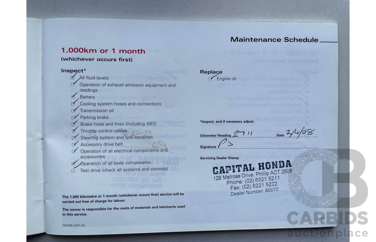 09/2007 Honda Accord EURO LUXURY FWD MY06 UPGRADE 4D Sedan Black 2.4L