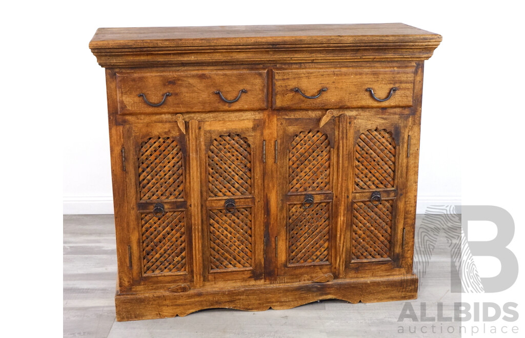 Hardwood Two Door Side Cabinet