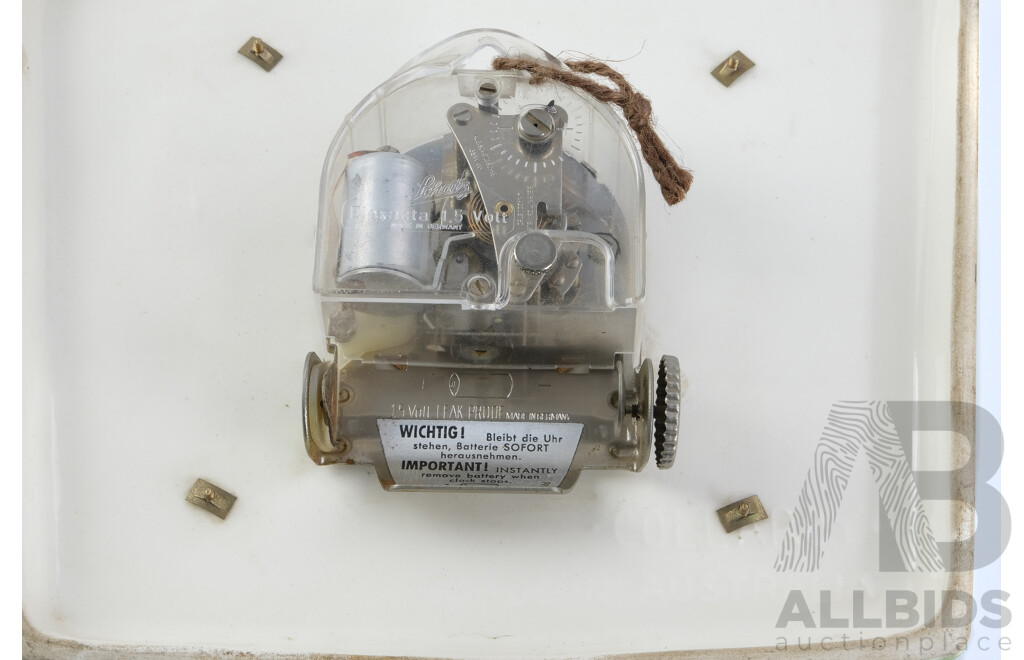 Mid Century Timatic/Collaroy Ceramic Wall Clock with Schatz Movement, Made in Australia