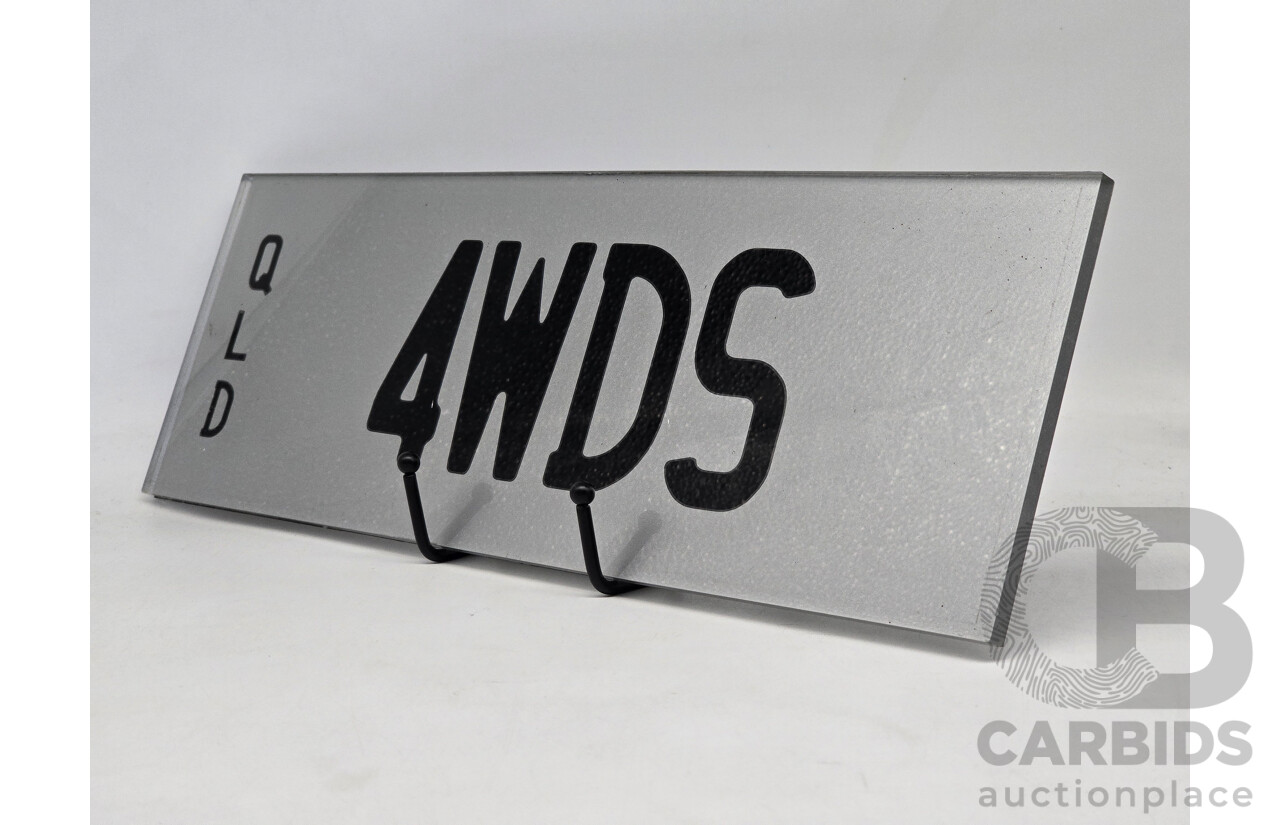 Queensland QLD Custom 4 - Character Number Plate - 4WDS