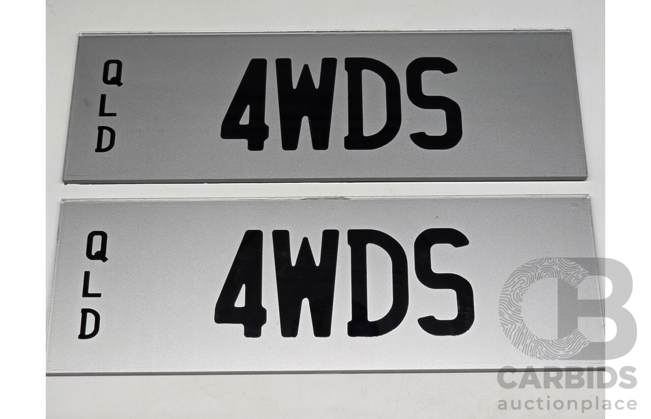 Queensland QLD Custom 4 - Character Number Plate - 4WDS