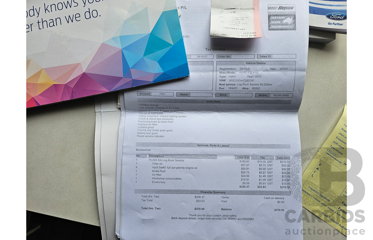 7/2013 Ford Fiesta ST WZ 3d Hatchback Orange 1.6L