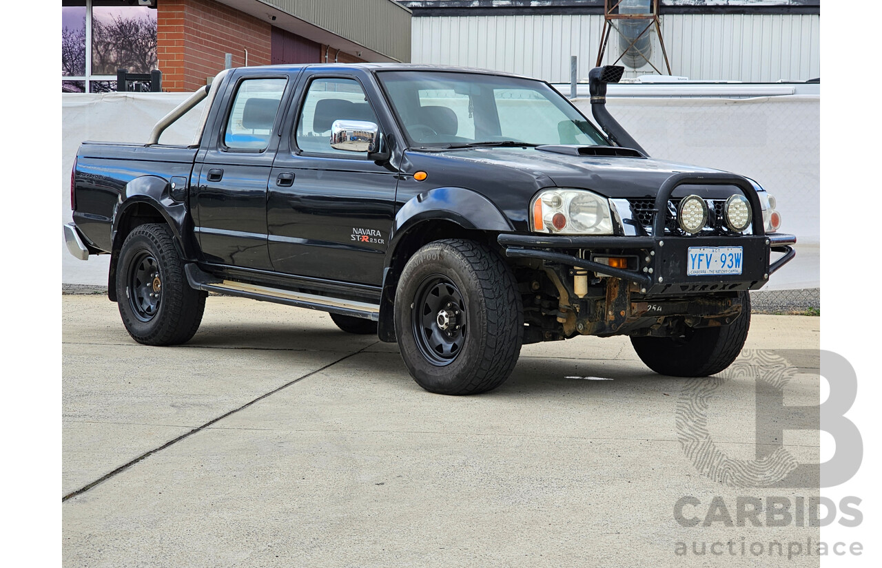 7/2009 Nissan Navara ST-R (4x4) D22 MY08 Dual Cab P/Up Black 2.5L