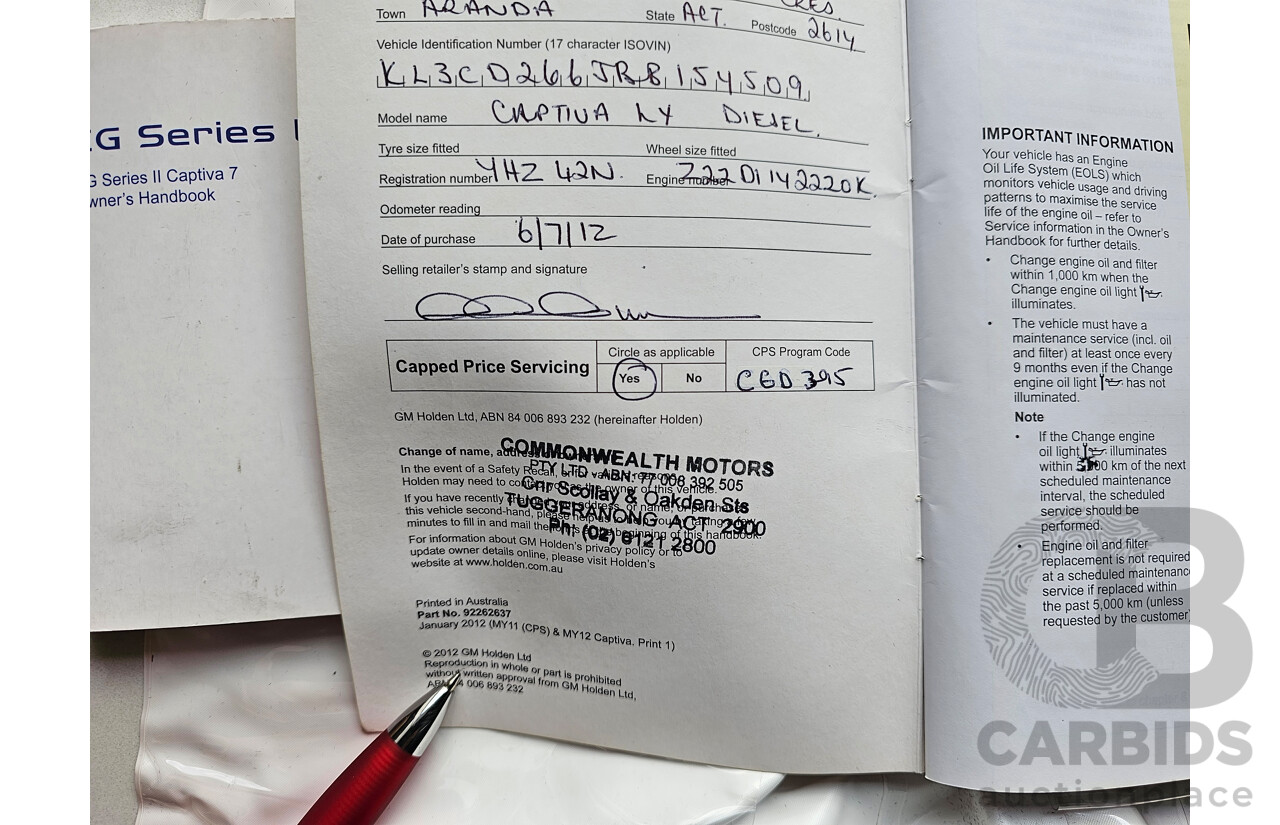 5/2012 Holden Captiva 7 LX (4x4) CG SERIES II 4d Wagon Black 2.2L