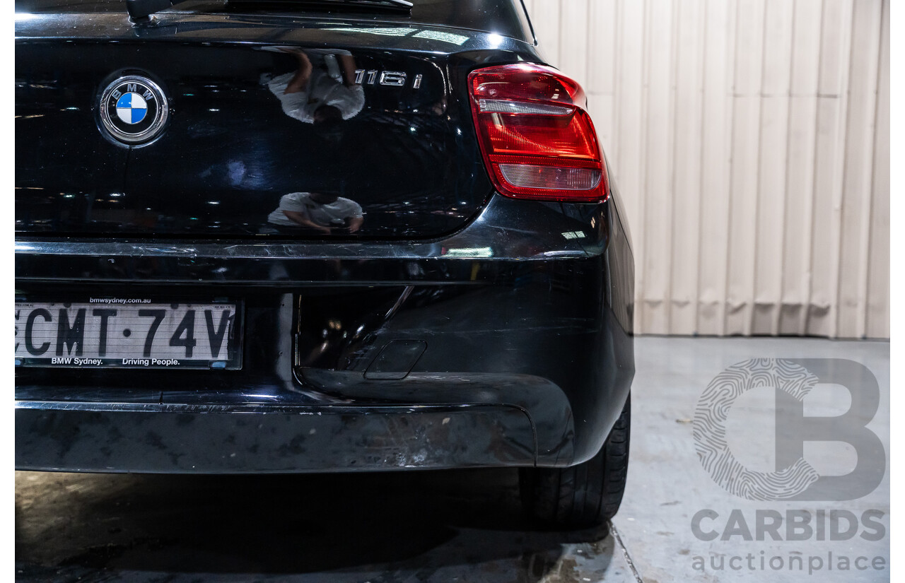 6/2013 BMW 116i F20 5d Hatchback Black Turbo 1.6L