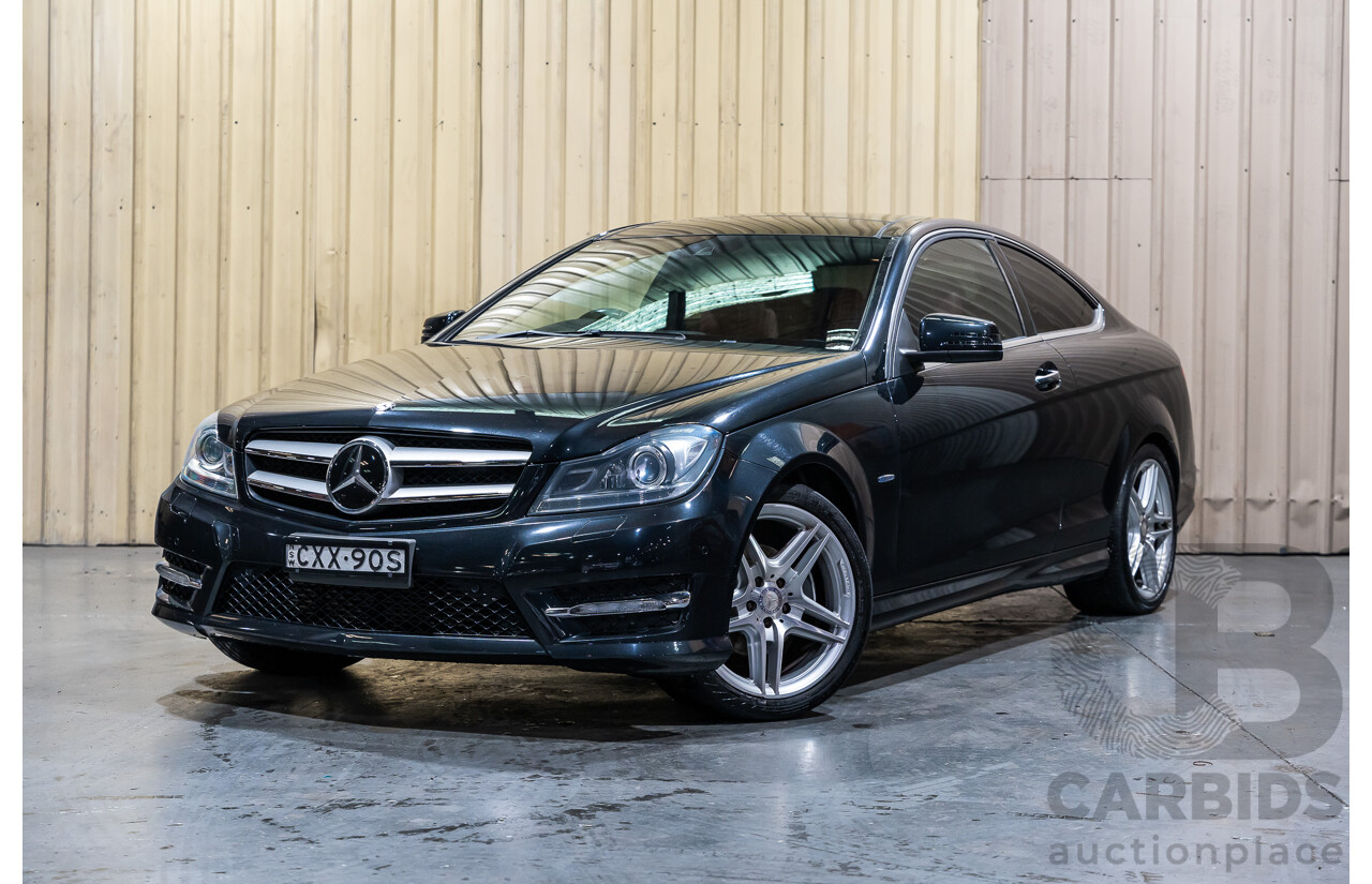 8/2011 Mercedes Benz C250 CDI BE AMG Package W204 MY11 2d Coupe Magnetite Black Metallic Turbo Diesel 2.1L