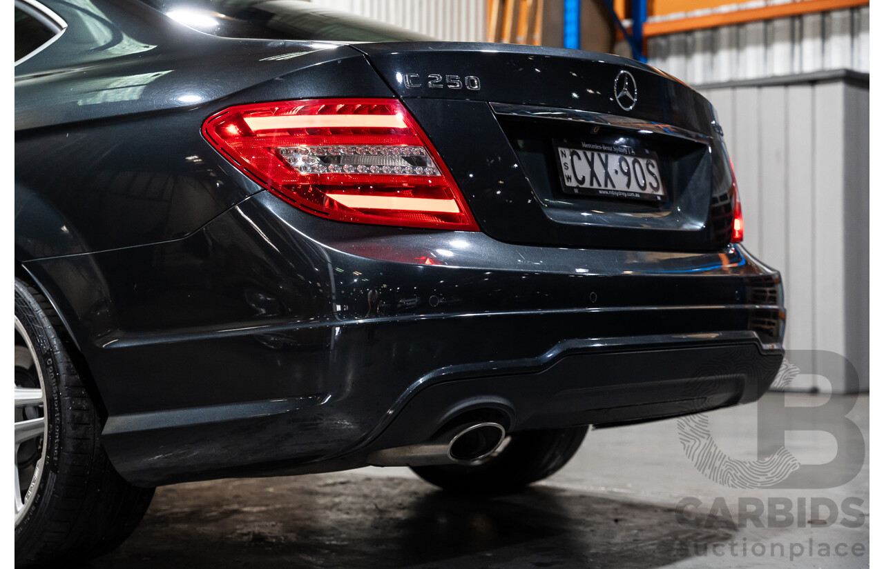 8/2011 Mercedes Benz C250 CDI BE AMG Package W204 MY11 2d Coupe Magnetite Black Metallic Turbo Diesel 2.1L