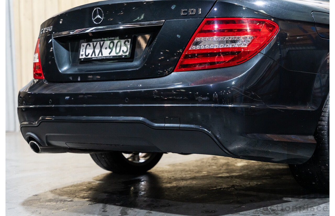 8/2011 Mercedes Benz C250 CDI BE AMG Package W204 MY11 2d Coupe Magnetite Black Metallic Turbo Diesel 2.1L