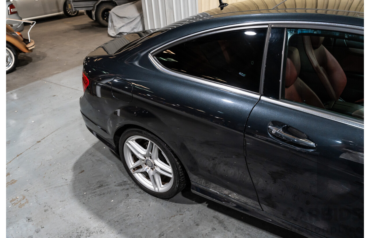 8/2011 Mercedes Benz C250 CDI BE AMG Package W204 MY11 2d Coupe Magnetite Black Metallic Turbo Diesel 2.1L