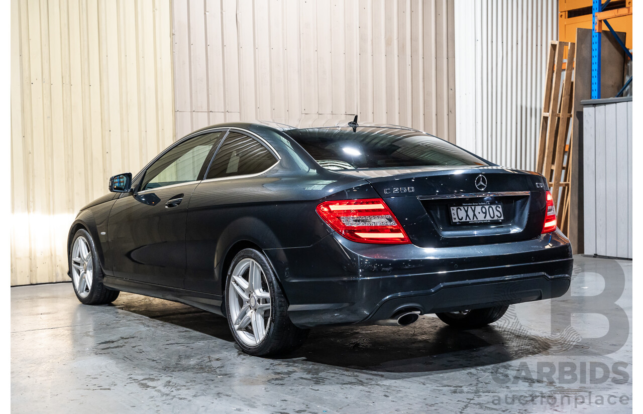 8/2011 Mercedes Benz C250 CDI BE AMG Package W204 MY11 2d Coupe Magnetite Black Metallic Turbo Diesel 2.1L