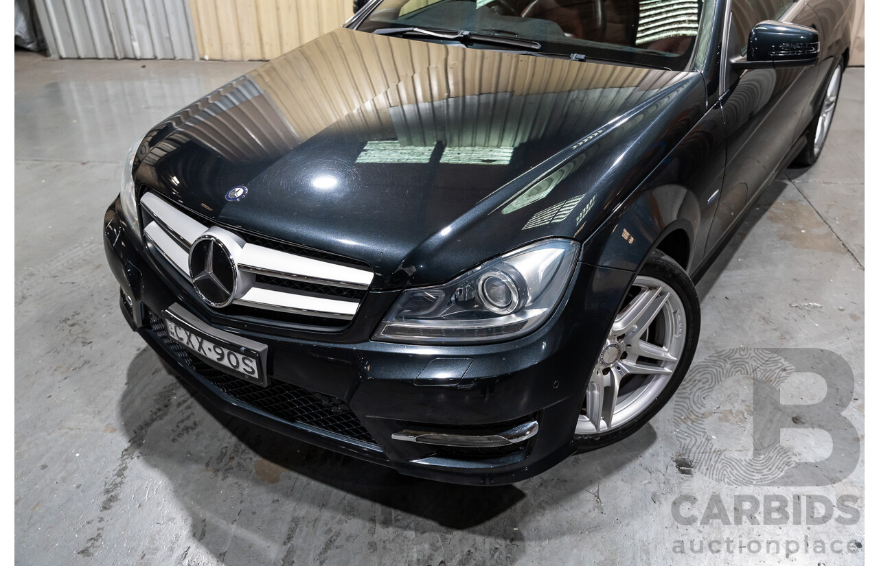 8/2011 Mercedes Benz C250 CDI BE AMG Package W204 MY11 2d Coupe Magnetite Black Metallic Turbo Diesel 2.1L