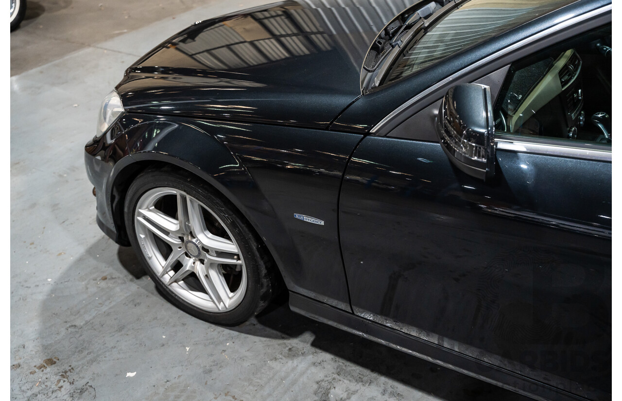 8/2011 Mercedes Benz C250 CDI BE AMG Package W204 MY11 2d Coupe Magnetite Black Metallic Turbo Diesel 2.1L