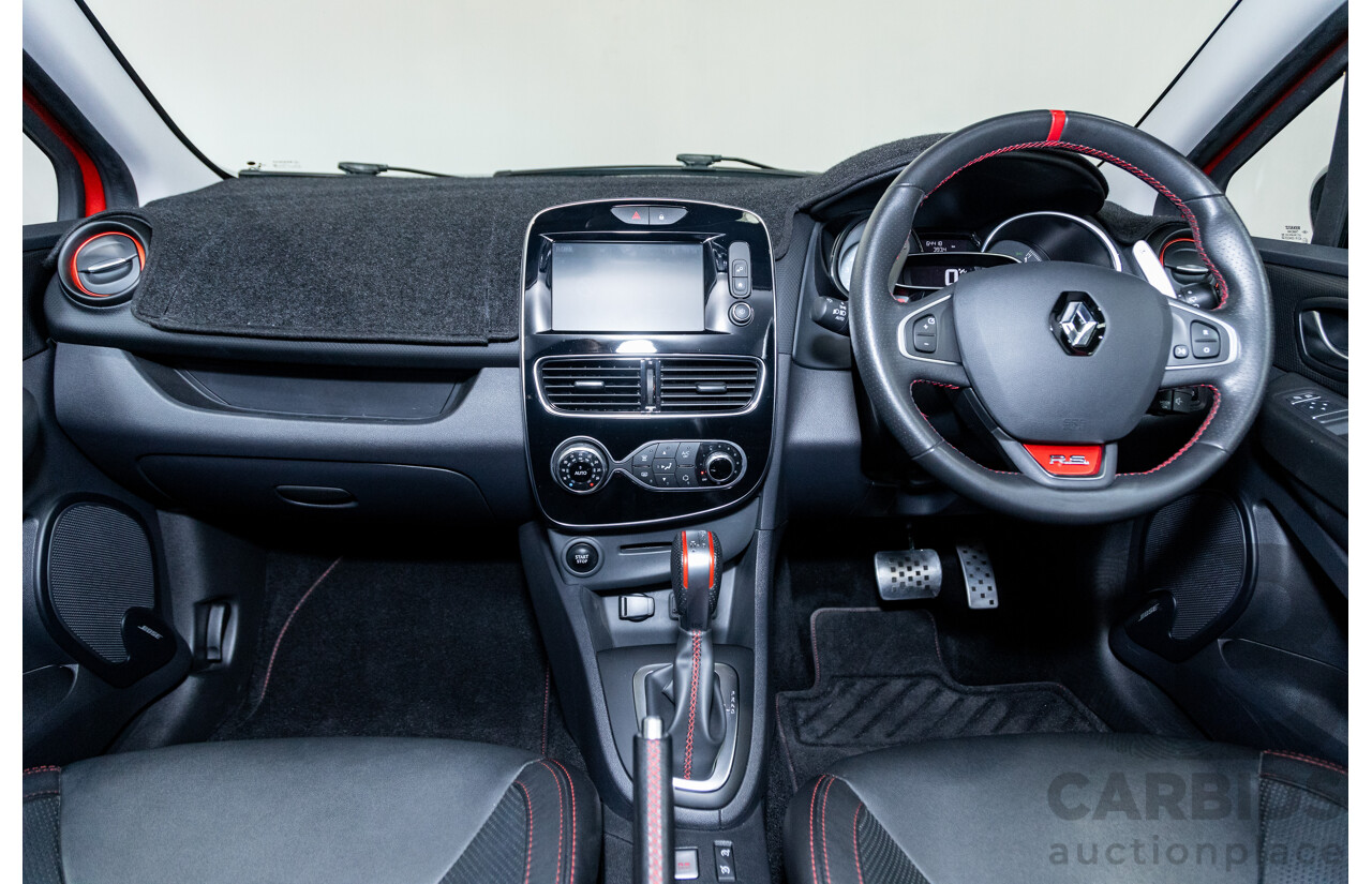 10/2017 Renault Clio RS 200 CUP Premium X98 5d Hatchback Metallic Flame Red Turbo 1.6L