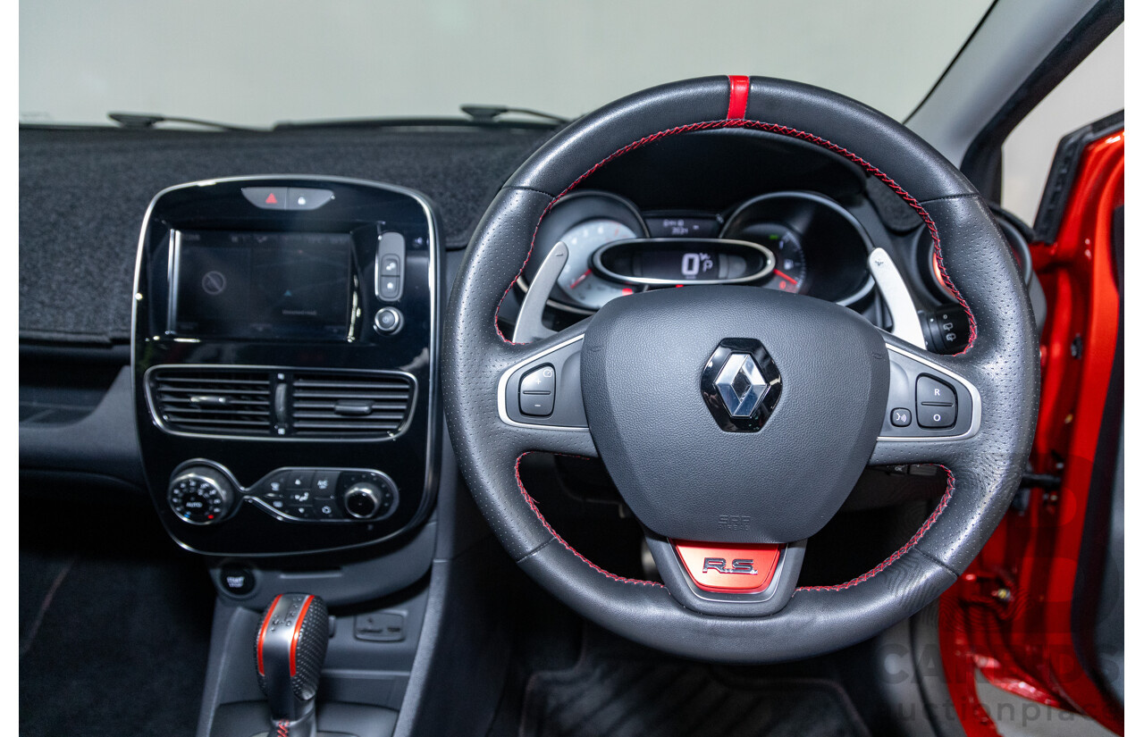 10/2017 Renault Clio RS 200 CUP Premium X98 5d Hatchback Metallic Flame Red Turbo 1.6L