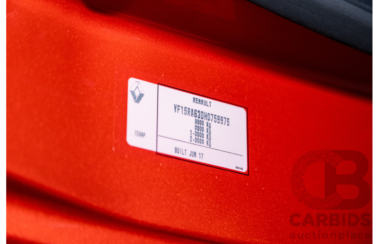 10/2017 Renault Clio RS 200 CUP Premium X98 5d Hatchback Metallic Flame Red Turbo 1.6L