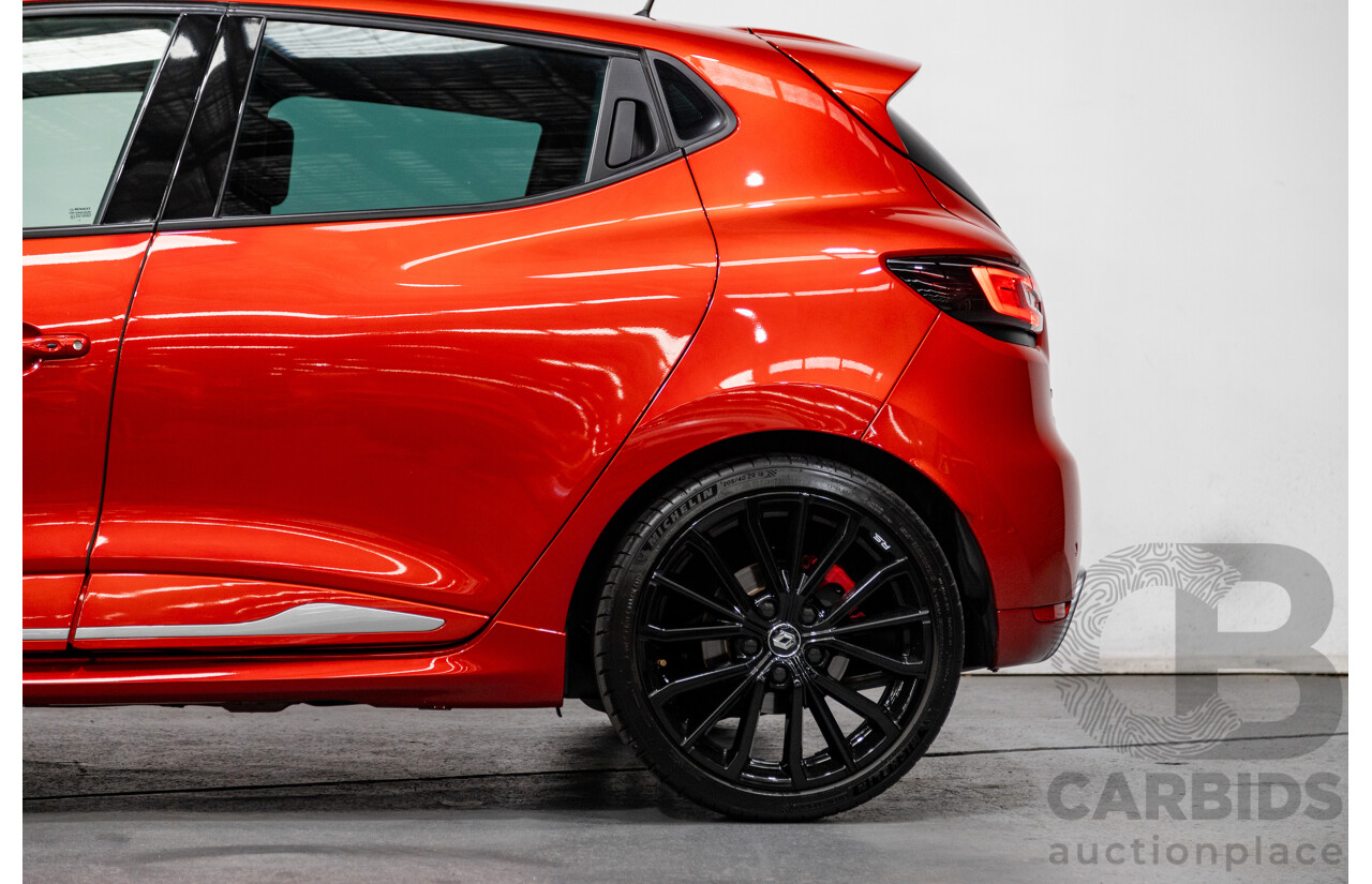 10/2017 Renault Clio RS 200 CUP Premium X98 5d Hatchback Metallic Flame Red Turbo 1.6L