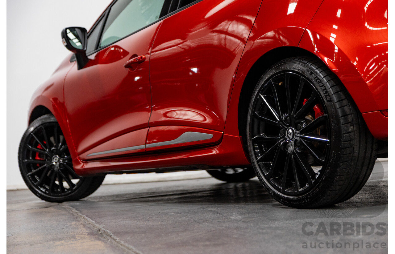 10/2017 Renault Clio RS 200 CUP Premium X98 5d Hatchback Metallic Flame Red Turbo 1.6L