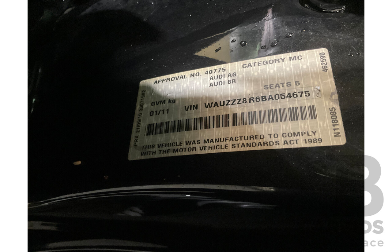 1/2011 Audi Q5 3.0 TDI Quattro (AWD) 8R MY11 4d Wagon Metallic Black Turbo Diesel V6 3.0L