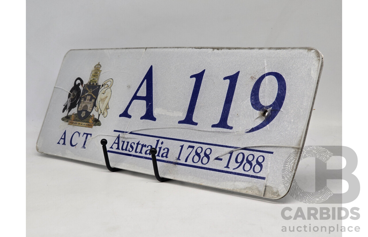 ACT Bicentennial Number Plate - A119