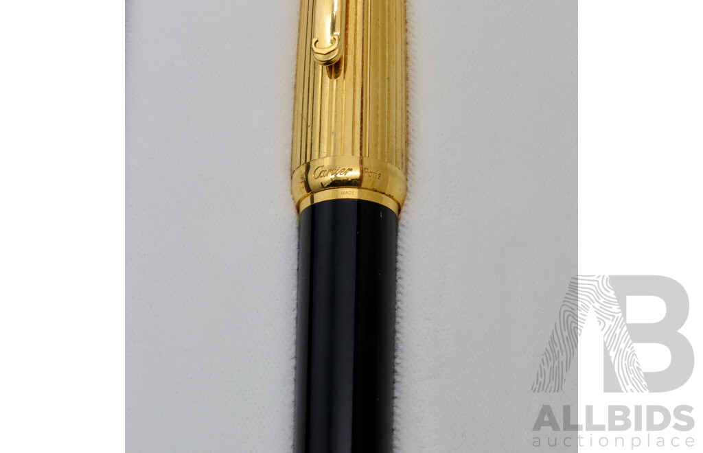Cartier Louis Fountain Pen, Featuring Solid 18ct Gold Nib Engraved with Cartier, and Ballpoint Interchangeable Cartridge, Original in Box with Authenticity Documentation