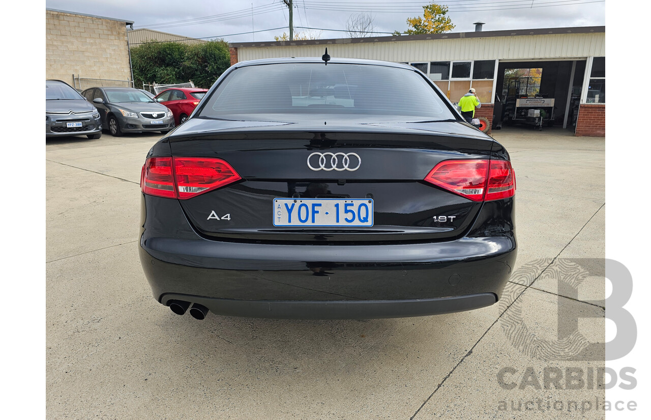 1/2012 Audi A4 1.8 TFSI B8 (8K) MY12 4d Sedan Black 1.8L
