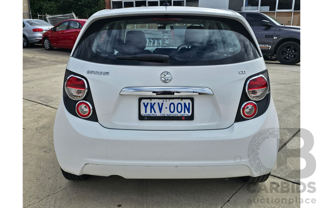 7/2015 Holden Barina CD TM MY15 5d Hatchback White 1.6L