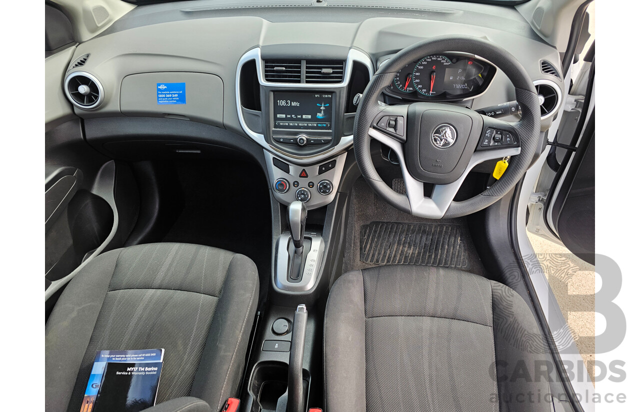 07/2017 Holden Barina LS FWD TM MY17 5D Hatchback White 1.6L
